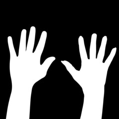 Vector silhouette of the hands.