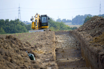 Bagger auf einer Baustelle