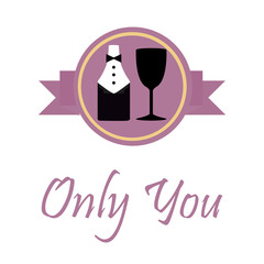 only you love illustration over color background