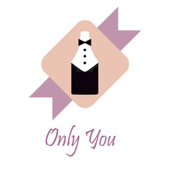 only you love illustration over color background