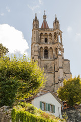 Lausanne, historische Altstadt, Kathedrale, Turm,  Schweiz