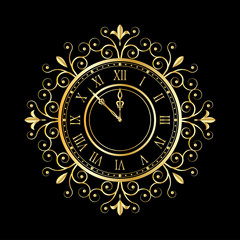 gold clock vintage style