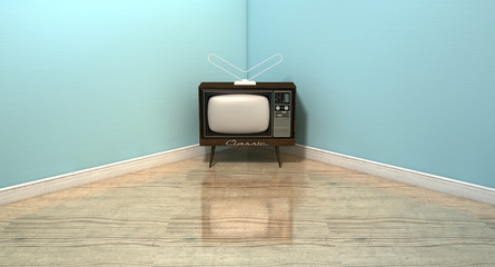Old Classic Television In A Room