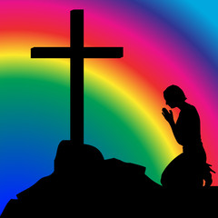 Vector silhouette of the woman.