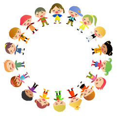Illustration of cute group of children
