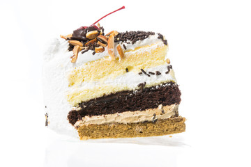 Chocolate cake isolated
