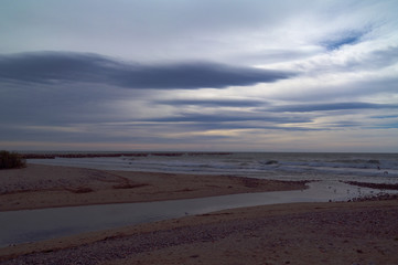 Fototapeta na wymiar Wolkenband über Strand