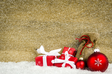 weihnachtskarte mit geschenken
