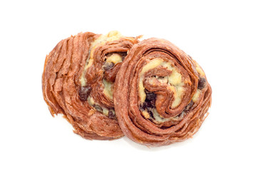 Fototapeta premium Cinnamon rolls on white background