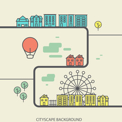 linear background with urban landscape, a stylish modern design