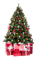 Fototapeta na wymiar traditionell geschmückter weihnachtsbaum