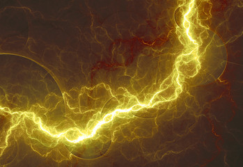 Hot yellow lightning, electrical background