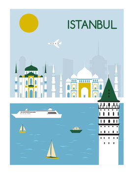 Istanbul city travel background