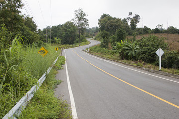 Multiple curves road in Northern of Thailand