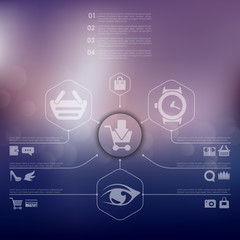 fashion infographic with unfocused background