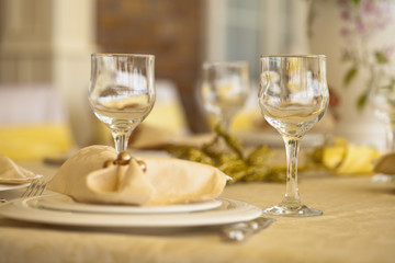 Place setting in a posh restaurant
