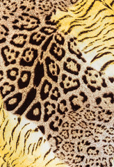 texture of print fabric stripes leopard
