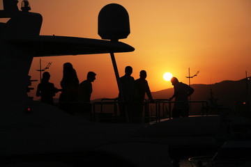 Naklejka premium Party at the boat