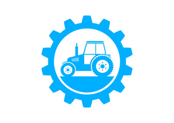 Blue industrial icon on white background