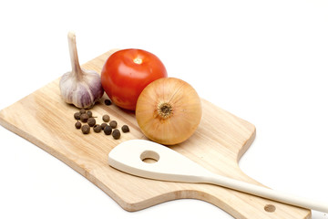 vegetables on the white background