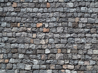 Mauer aus Vulkangestein