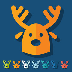 Fototapeta na wymiar Flat design: christmas deer