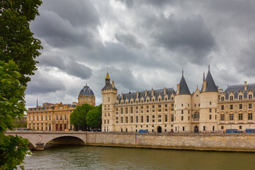 River Seine and the Conciergerie in Paris, France