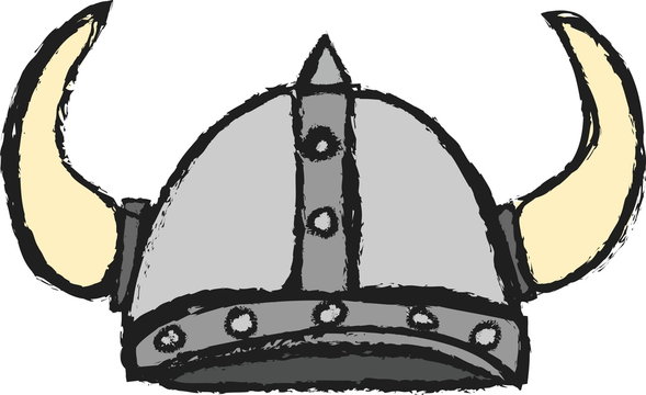 doodle viking helmet