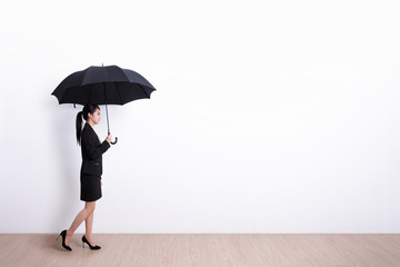 business woman with umbrella