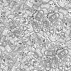 Seamless texture of black and white color with a print style Tri