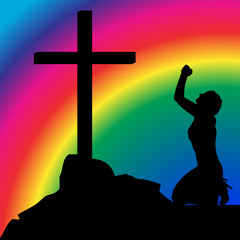 Vector silhouette of a woman.