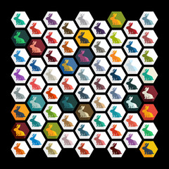 Flat design: easter rabbit