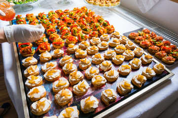 Arranging catering food specialties