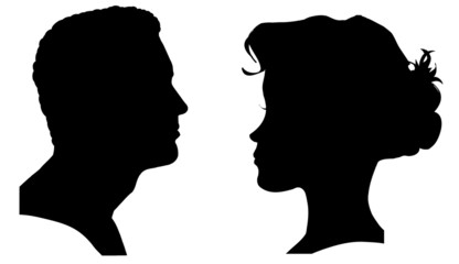Vector silhouette of a couple.