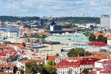 Obraz premium Vilnius city aerial view from Vilnius University tower