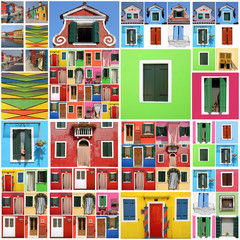colorful abstract Burano house  pattern