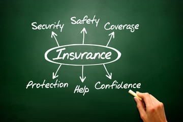 Insurance Diagram Showing Protection Coverage And Security