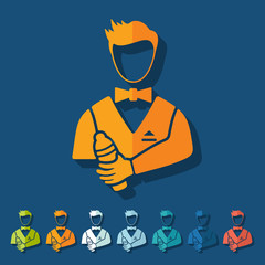 Flat design: bartender