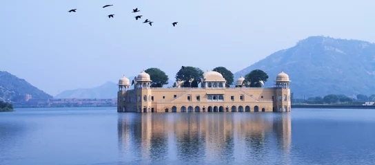 Fototapete Indien Palast im Wasser - Jal Mahal, Rajasthan, Indien