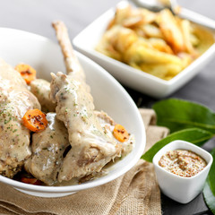 lapin sauce moutarde format carré 1
