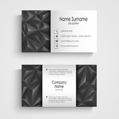 Modern triangle gray business card template