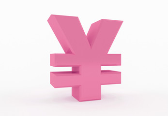 Obraz premium 3D generated sign of Yen or Yuan