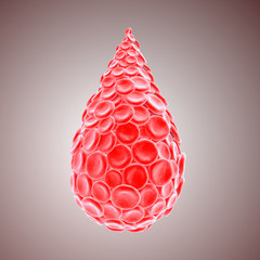 3d render red blood cells background.