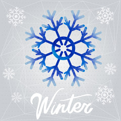 Vector watercolor snowflake