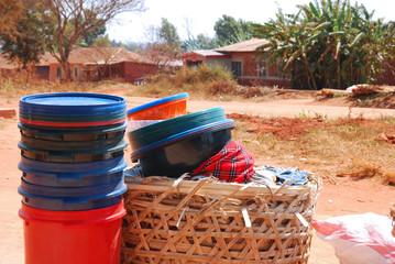 Various goods to the market monthly on the streets of the Villag