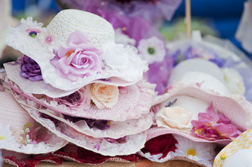 Hats with flowers