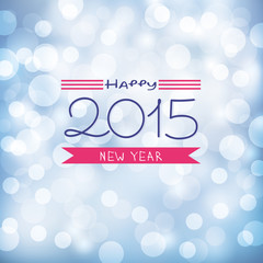 Happy New Year lettering greeting card, vector illustration
