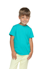 Little boy in a blue shirt