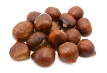 Sweet chestnuts in shells