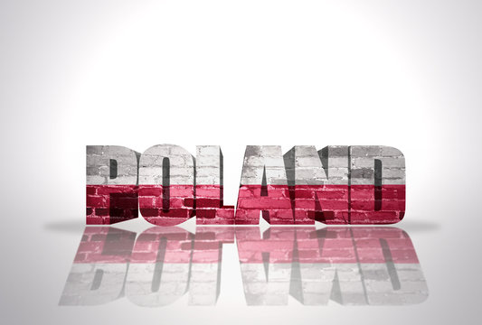 Fototapeta Word Poland on the white background